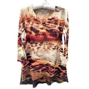 JESS & JANE | Animal Print Studded Tunic Top USA Made | Small